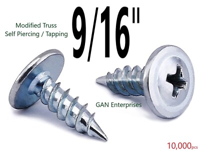 Modified Truss Head Self piercing Screws # 8 x 9/16'' K-Lath ZINC (10000) 