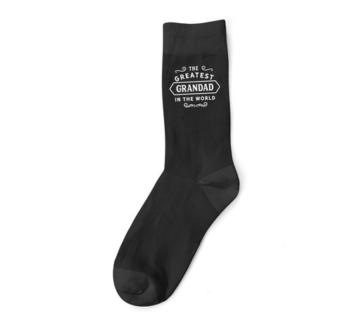 Grandad Socks Birthday Gift Greatest Present Idea Boy Dude Him Men Black Sock - Picture 2 of 6