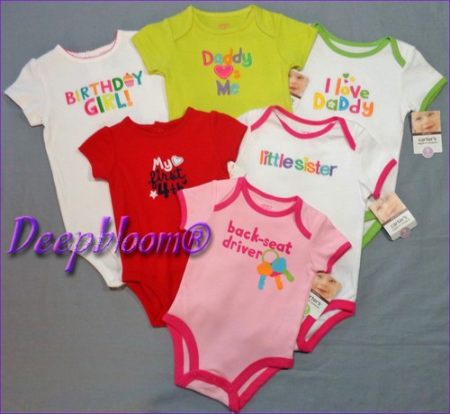 CARTER'S OUTFIT BODYSUIT SHORT ONE PIECE BABY GIRLS NB 3 6 9 12 18 24 MONTHS NEW - Picture 2 of 8