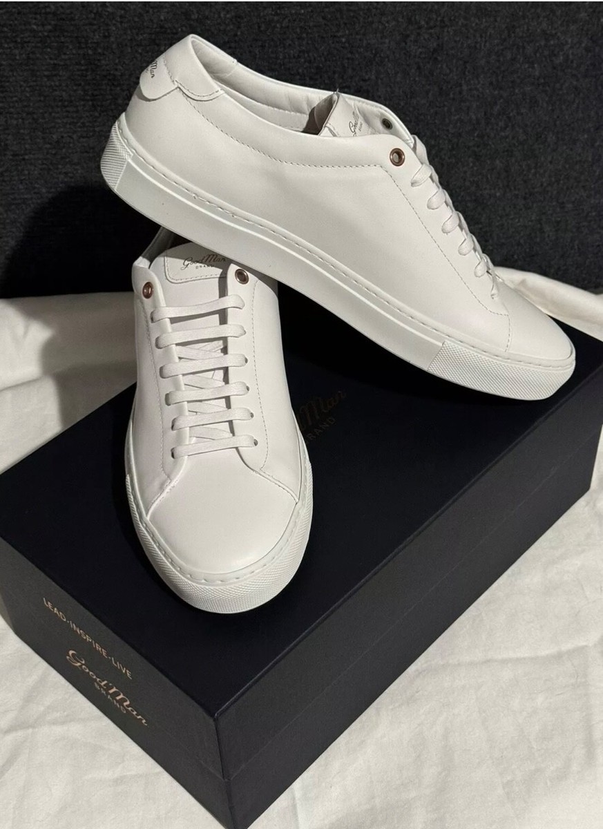 Goodman Brand Edge White Italian Leather Sneaker | eBay display picture 1