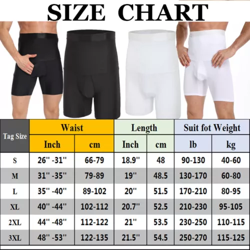 Men's High Waist Compression Boxer Shorts Girdle Pants Body Shaper Tummy Control - Picture 2 of 18