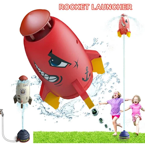 For Kids Outdoor Water Pressure Lift Sprinkler Rocket Launcher Air Rocket Toys - Picture 7 of 15