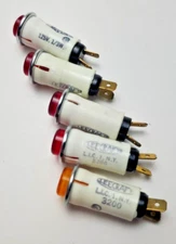 LeeCraft #3200 125V 1/3 Watt Flat Panel Light, LOT OF FIVE (1 Amber, 4 Red) NOS