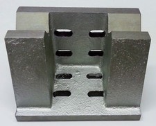 3"x 3"x 5" Vee Angle Plate Slotted - Cast Iron Construction - Stress Relieved