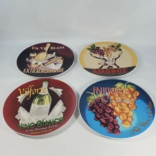 Set of 4 Pottery Barn Wine Bar Cocktail Appetizer/Cheese Plates Box Included 