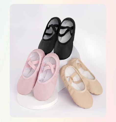 PU Ballet Shoes for Toddler Girls Children Dance Shoe Leather Ballet Flats Kids - Bild 23 von 29