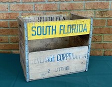 1974 SOUTH FLORIDA BEVERAGE Wood Bottle CRATE USF MIAMI Record Case ~17"x 12”