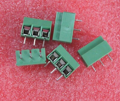 100PCS 5mm Pitch 3 pins 3 ways Straight Pin PCB Screw Terminal Blocks Connector
