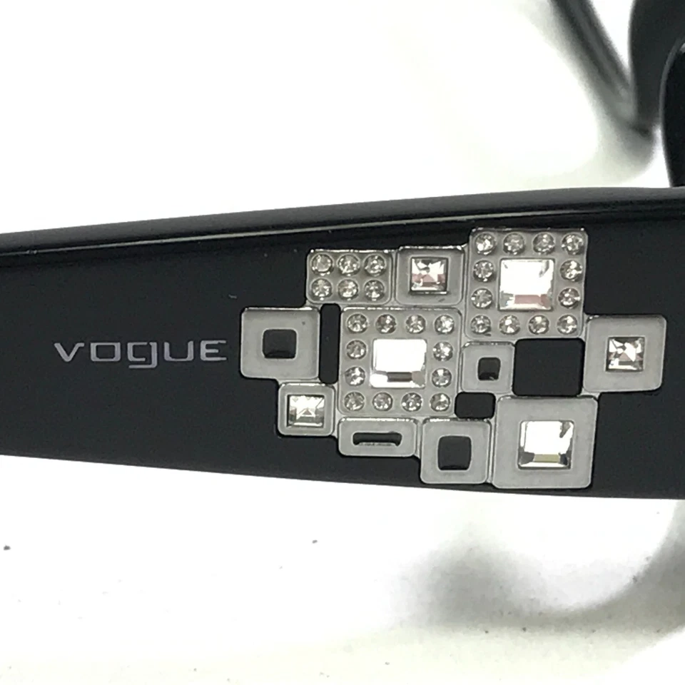 Monturas para gafas Vogue VO2813-B W44 negro cuadrado plateado borde completo 53-17-135 Foto 4 de 4