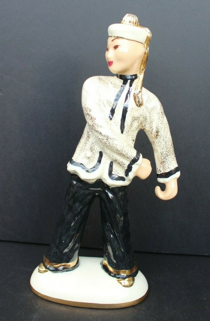 Vtg MCM CALIFORNIA CA Pottery - Hedi Schoop Dancing Asian Man