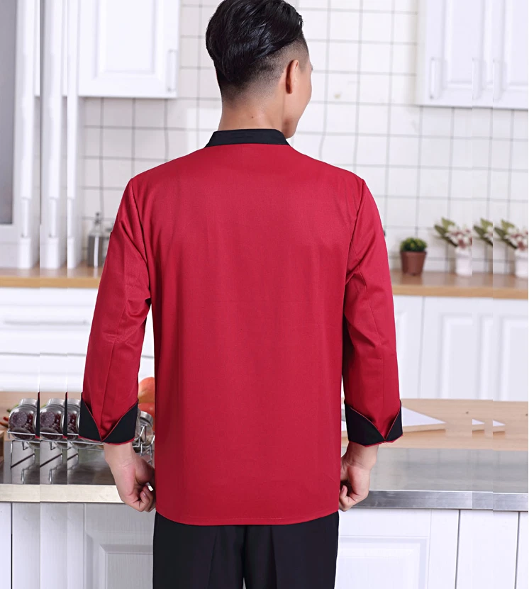 New chef overalls kitchen clothes hotel chef uniforms overalls chef Apron Jacket - Image 3 of 4