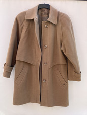 100% Wool Coat Nude Camel Beige Coat David Barry Exclusive Womens Size 10 Uk