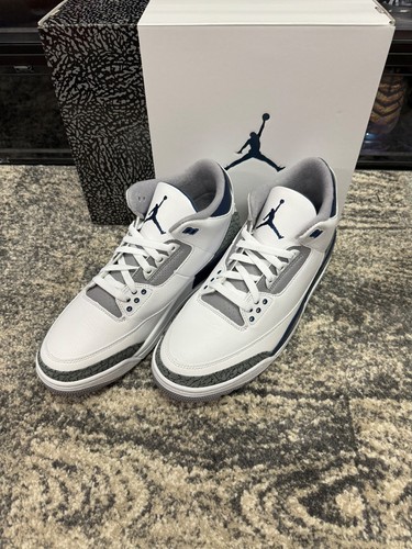 NIKE AIR JORDAN 3 RETRO 'MIDNIGHT NAVY' - SIZE 13 MENS US - BNIB - DEADSTOCK - Picture 6 of 8