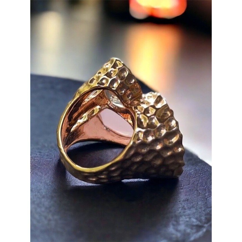 Unique hammered sides textured cluster ring by Wendy Williams