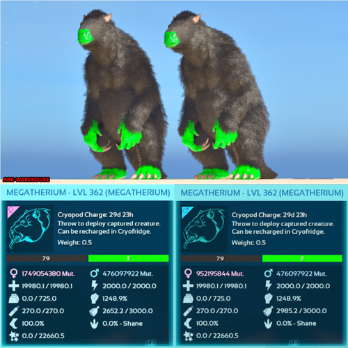 Top Stat Megatherium Mating Pair - Sloth - Ark Survival Ascended Crossplay PVE - Picture 4 of 7