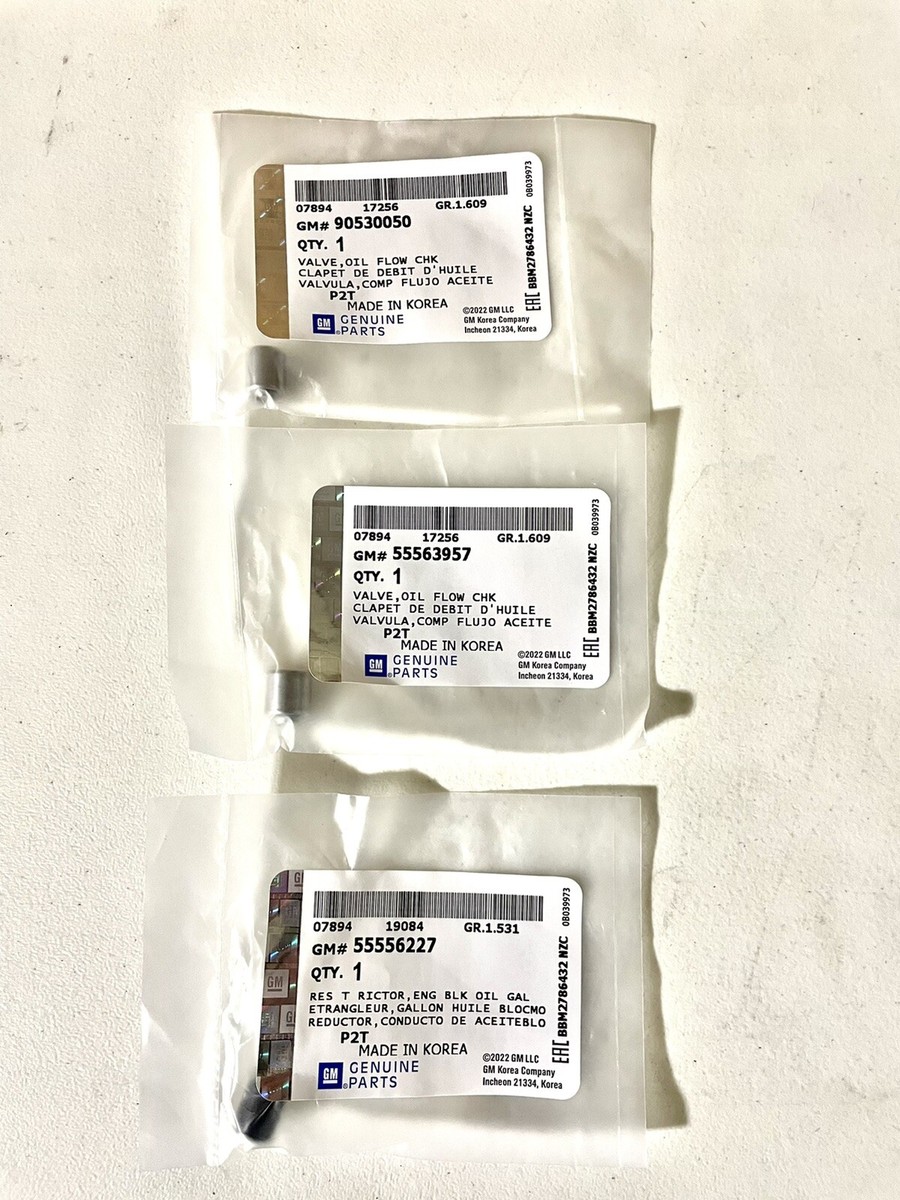 Engine Oil Flow Check Valve - GM RESTRICTOR 55556227 90530050