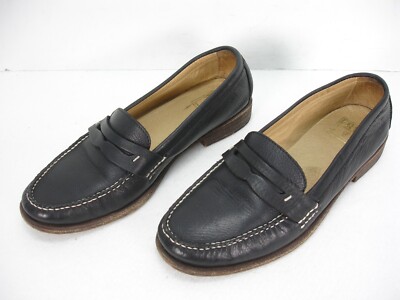 FRYE OTIS BLACK LEATHER SLIP ON PENNY LOAFERS SHOES WOMEN'S 6 B