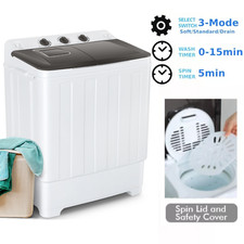 Portable Washing Machine 30LBS Twin Tub Compact Laundry Washer with Drain Pump