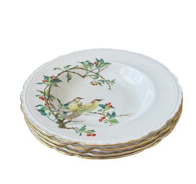 Royal Jackson Cherry Branch Bowls Set of Four Birds Berries