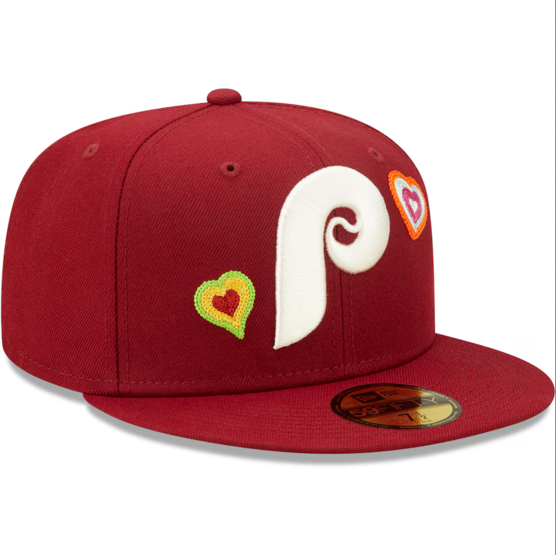 Philadelphia Phillies New Era Red Chain Stitch Heart 59FIFTY