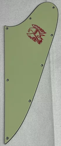 Vintage Green 3-Ply For Gibson Firebird Blank Style Red Logo Guitar Pickguard