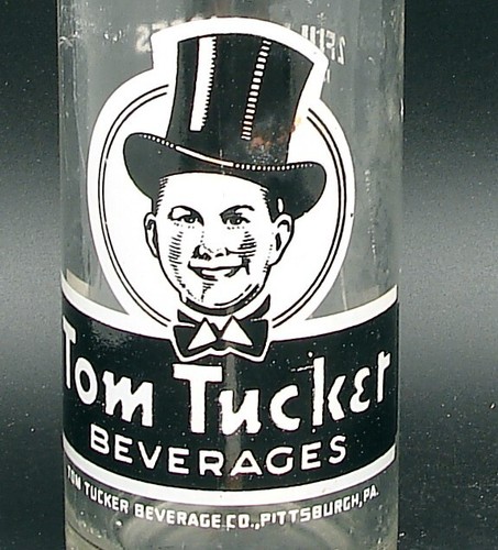 Tom Tucker; Tom Tucker Beverage Co.; Pittsburgh, PA; 2-color ACL soda pop bottle - Picture 1 of 3