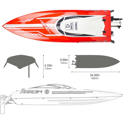 New High Speed Remote Control Boat Brushless RC Racing Boat Ideal Ship Toys Gift - Picture 5 of 8