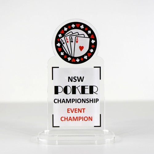 ACRYLIC COLOUR TROPHY AWARD CUSTOM DESIGNED FOR POKER CARDS CHAMPIONSHIP WINNER - Bild 3 von 3