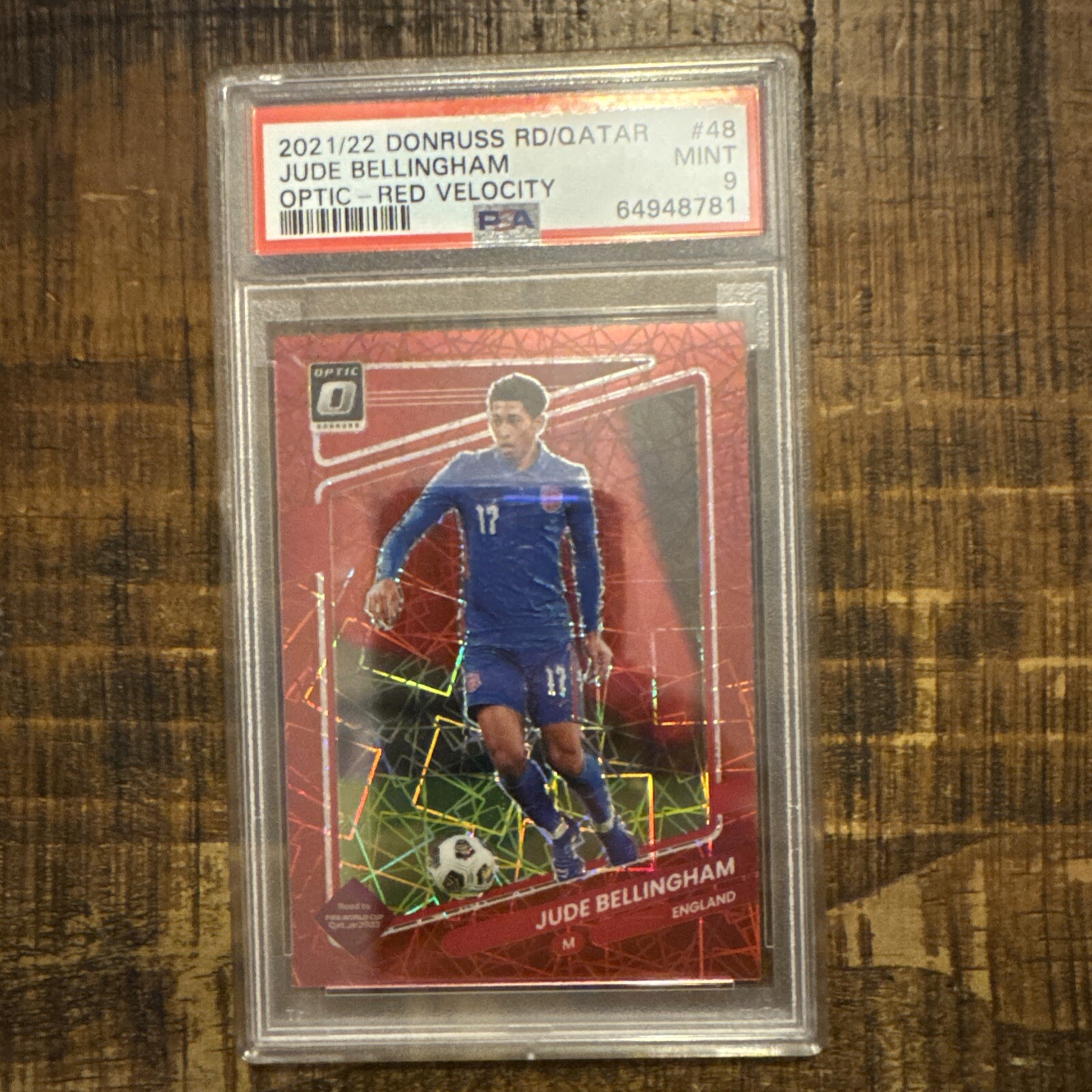 2021 Donruss Optic World Cup Road To Qatar- Jude Bellingham- Red Velocity- PSA 9
