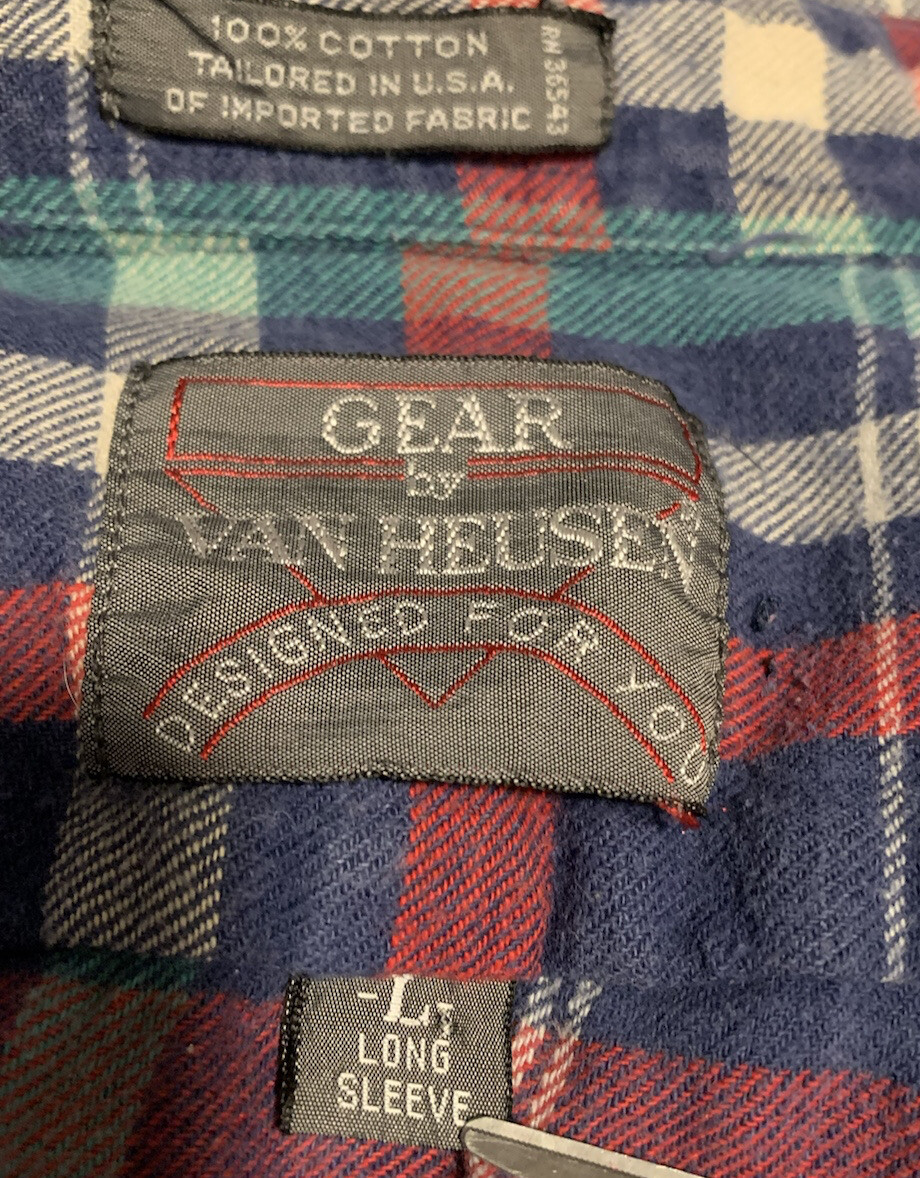 Vintage Gear By Van Heusen Made In USA Plaid Flan… - image 3