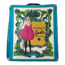 1968 Mattel Barbie Doll Case Blue Vintage 60's