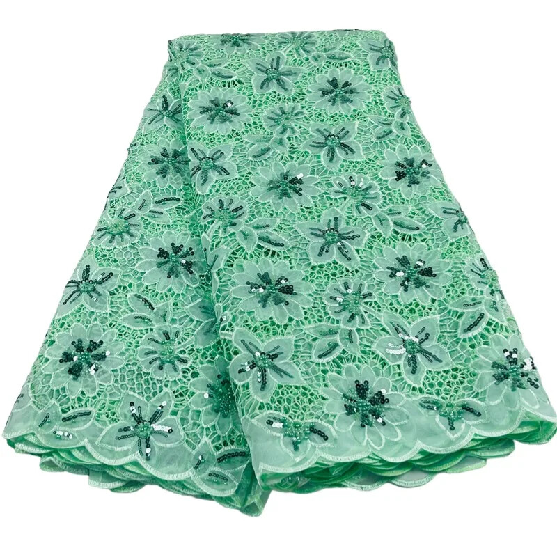 French Lace Fabric Beaded 2025 African Design 5 Yards For Woman Dress | eBay