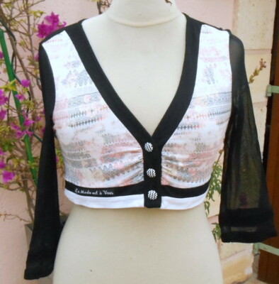 Boléro La Mode Est à Vous Modèle CHACHA - Taille 2 (38/40), Noir, Coton, Occasion Très Bon état