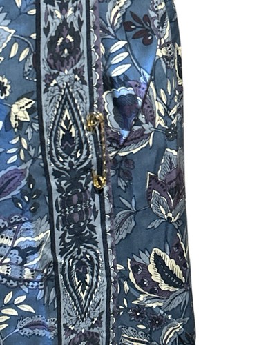 NORTON MCNAUGHTON Hawaiian Blue 2 Piece Set Top & Skirt Button Front Sz Large - Picture 2 of 4