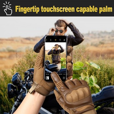 Touch Screen Motorcycle Leather Full Finger Gloves Moto ATV Dirt Bike Tactical