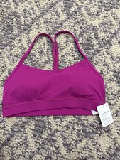 Lululemon Flow Y Bra Womens 8 - SONIC PINK Stretch Nulu Athletic Yoga Gym