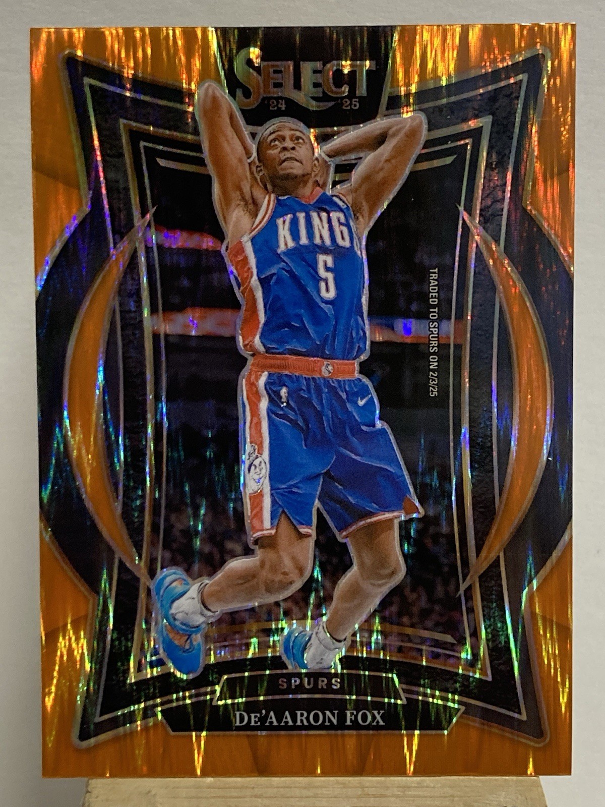2024-25 Panini Select Concourse De’Aaron Fox Orange Flash Prizm #3 Spurs