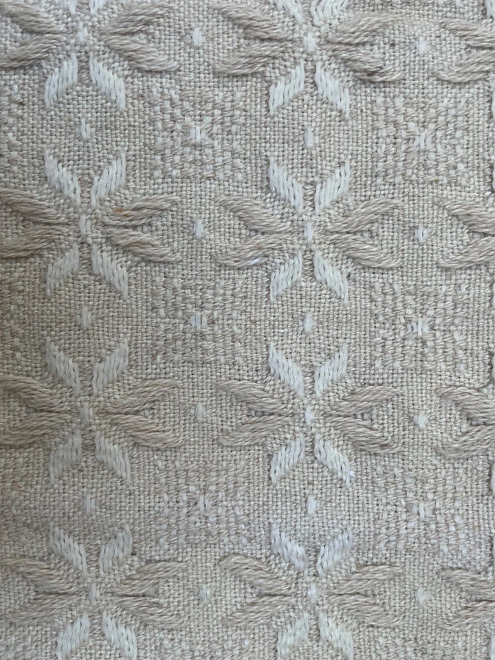 Vintage Woven Acrylic Blanket Throw Bedspread Portugal 230 x 216 Fringed Ex cond - Image 2 of 4