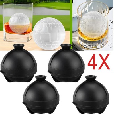 4tlg 6cm Eiswürfelform mit Deckel Silikon Eiskugelform Kugeln Eisbälle Ice Balls