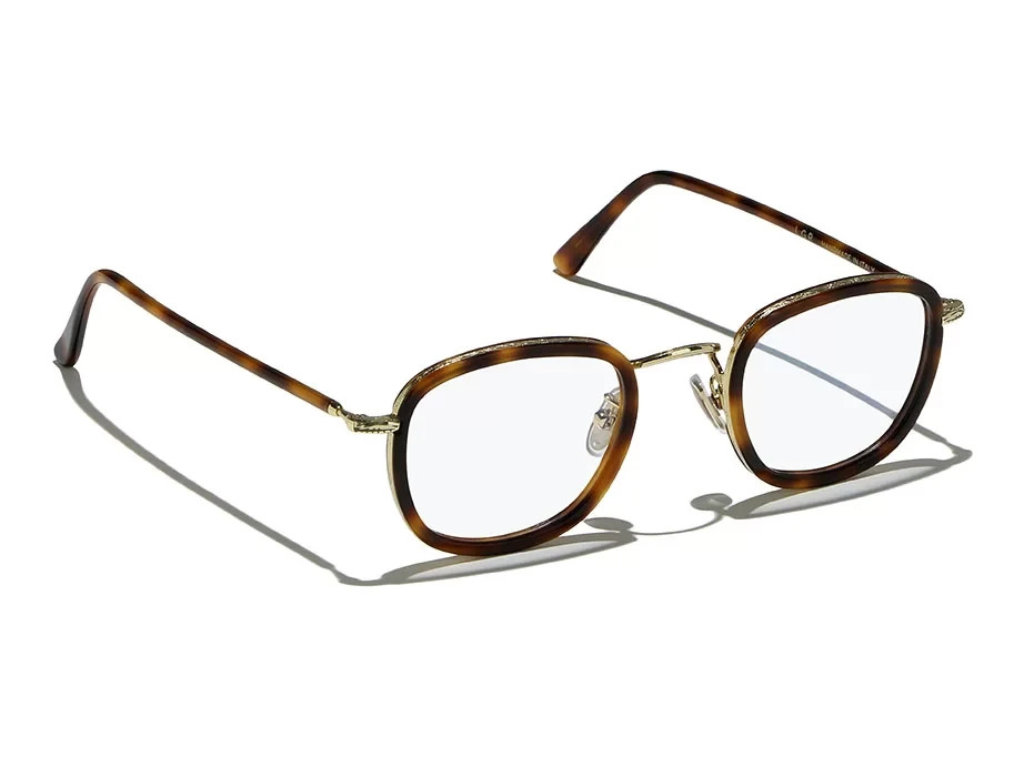 Monture optique Fez L.G.R en métal doré, l'élégance artisanale fabriquée en Italie