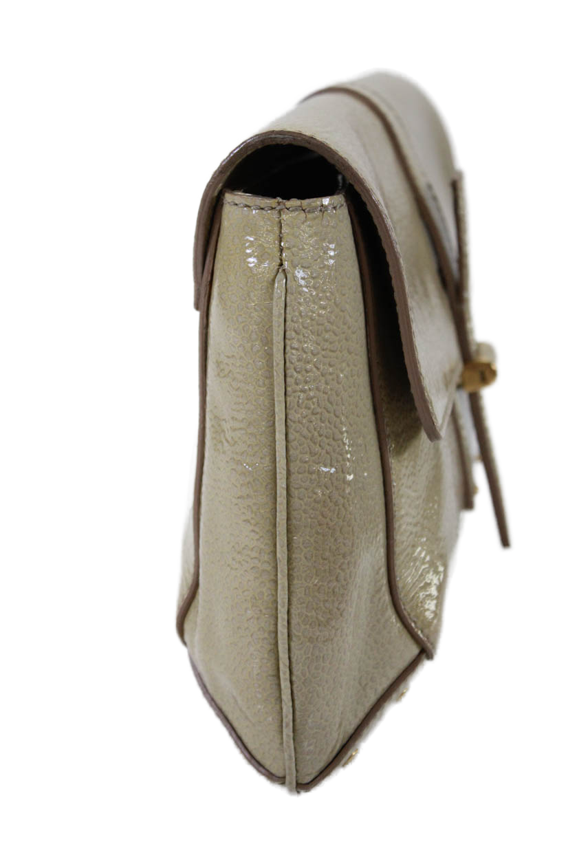 Borsa donna Yves Saint Laurent tracolla singola vintage pelle verniciata marrone