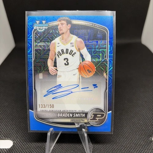 2025-26 Bowman University Chrome Braden Smith #CPA-BM Blue Mojo Auto /150 PURDUE