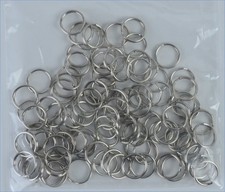 Lot of 100 Key Split Ring 15mm Stainless Steel Silver Diameter Split Ring