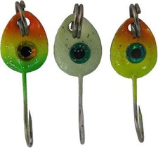 HT Enterprise FEB-8 #8 Fish Eye Jigs 3 Pack Glow Orange/Chartreuse/White