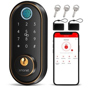 SMONET Serrure intelligente pour le clavier numérique d'entrée sans clé d'empreinte de porte avant