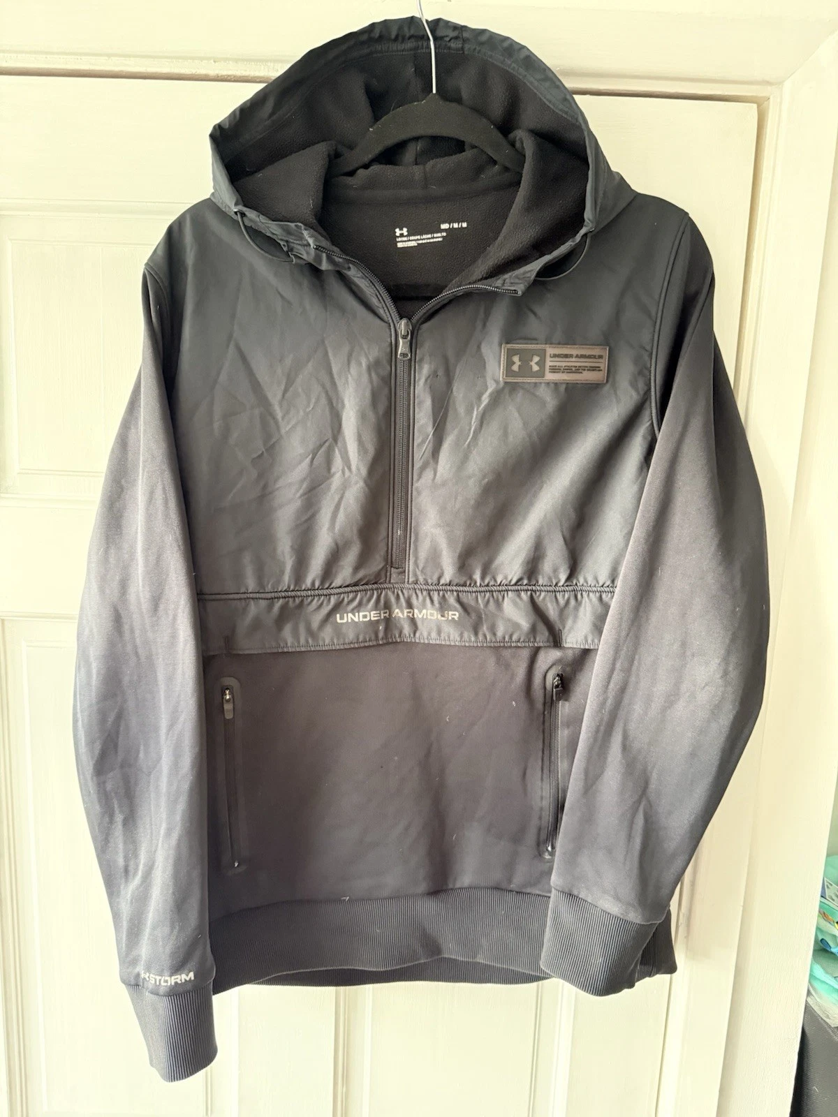 Underarmour Men's UA Storm Hooded Jacket Quarter Zip Pull Over Mens Size Medium