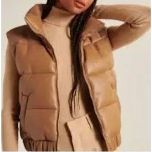 Abercrombie and Fitch Ultra Collection Faux Vegan Leather Black Puffer XL Moto - Picture 2 of 11