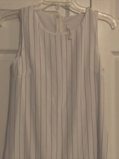 Peppermint Slip Dress NWOT Striped Sleeveless Knee Length Small White and Black