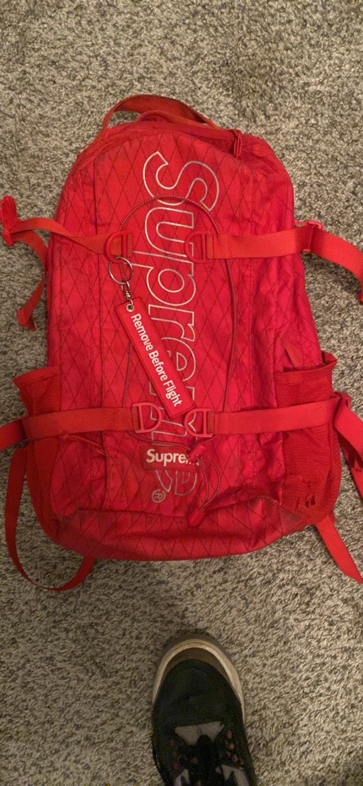 Supreme Red Backpack Men Adjustable Strap Pockets… - image 1