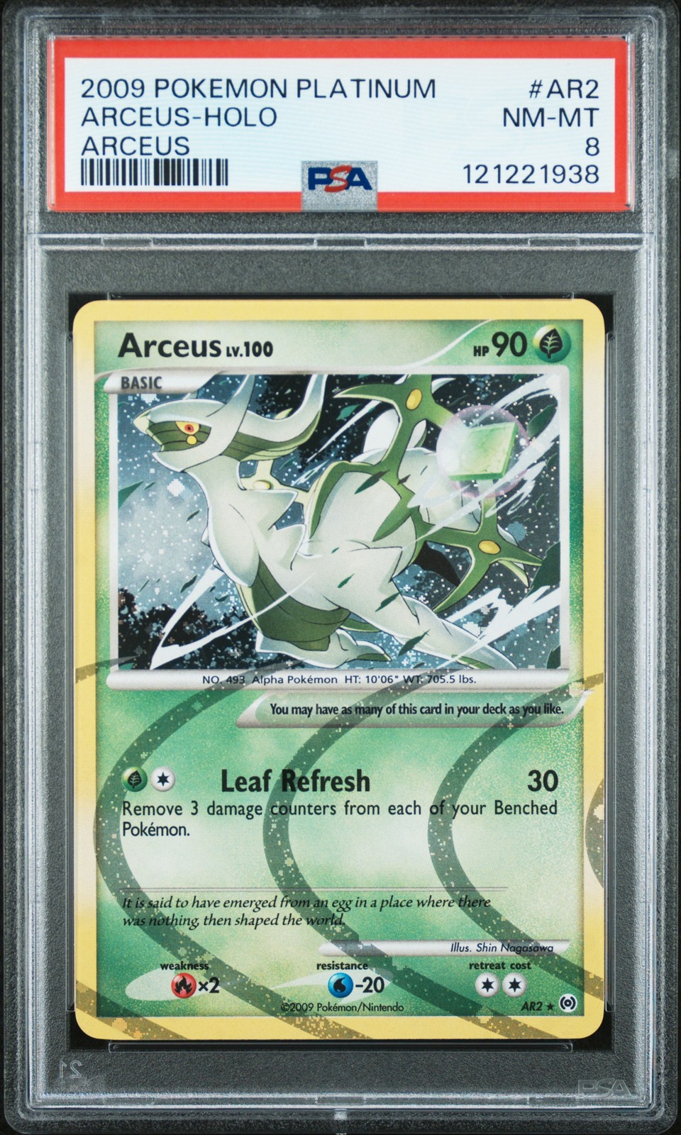 2009 POKEMON PLATINUM ARCEUS #AR2 ARCEUS-HOLO PSA 8